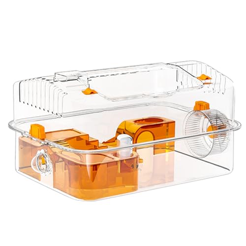 Misaakoeq Hamster Käfig - Vollsicht Käfig Mit Durchsichtiger Sicht | Dekorativer Aktivitätsbereich Mit Futterautomat Und Laufrad Für Kleintiere Zum Schlafen Verstecken Und Spielen Misaakoeq Hamster Käfig - Vollsicht Käfig Mit Durchsichtiger Sicht | Dekorativer Aktivitätsbereich Mit Futterautomat Und Laufrad Für Kleintiere Zum Schlafen Verstecken Und Spielen von Misaakoeq