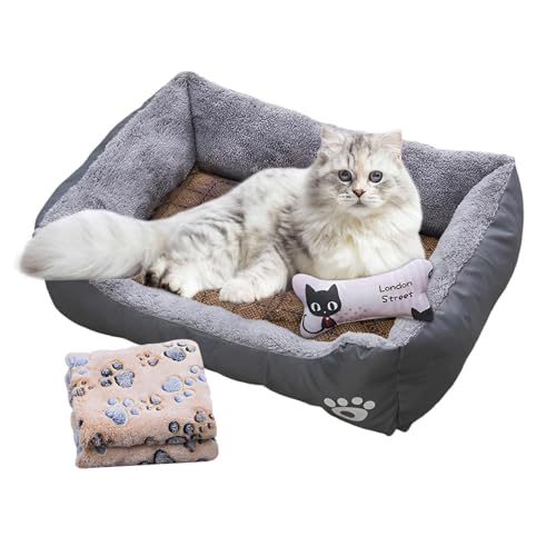 Misaakoeq Hundecouchbett, Hundebett für kleine Hunde - Haustierbetten aus weichem Stoff, Hundekissenbett | Luxuriöses Welpen-Haustierbett mit Kühlmatte, Decke und Spielzeugknochen zum Schlafen Misaakoeq Hundecouchbett, Hundebett für kleine Hunde - Haustierbetten aus weichem Stoff, Hundekissenbett | Luxuriöses Welpen-Haustierbett mit Kühlmatte, Decke und Spielzeugknochen zum Schlafen von Misaakoeq