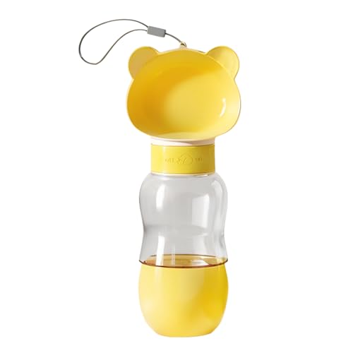 Misaakoeq Hundetrinkflasche | Trinkflasche Mit Futterbehälter,Auslaufsicherer Behälter Mit Cartoon Napf Für Camping Auto Wanderpark Zuhause Spaziergang Outdoor Abenteuer von Misaakoeq