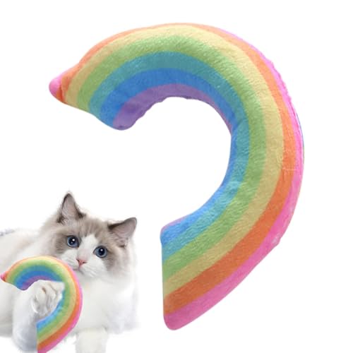 Misaakoeq Katzenminze-Spielzeug für Katzen, Bequemes Regenbogen-Plüschkatzen-Katzenminze-Kissen, Kätzchen-Beißspielzeug mit Katzenminze, buntes interaktives Kätzchen-Spielzeug, Geschenk für Kätzchen Misaakoeq Katzenminze-Spielzeug für Katzen, Bequemes Regenbogen-Plüschkatzen-Katzenminze-Kissen, Kätzchen-Beißspielzeug mit Katzenminze, buntes interaktives Kätzchen-Spielzeug, Geschenk für Kätzchen von Misaakoeq