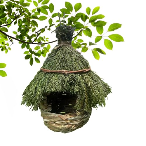 Misaakoeq Kolibri-Vogelhäuser, Vogelhaus aus Grasgeflecht | Handgewebtes Vogelnest - Handgewebtes Vogelhaus, Kanariennest, Spatzenhaus für Zweige, Ranken Misaakoeq Kolibri-Vogelhäuser, Vogelhaus aus Grasgeflecht | Handgewebtes Vogelnest - Handgewebtes Vogelhaus, Kanariennest, Spatzenhaus für Zweige, Ranken von Misaakoeq