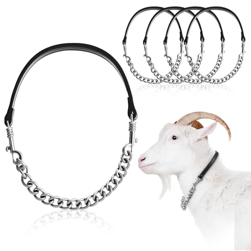Misdary Ziegenhalsband, verstellbar, aus Eisen, 35,6 - 61 cm, lang, für Schaf, Pferd, Hund, Kuh, Kalb, Bauernhof, Tierbedarf, Zubehör, Tierliebhaber, Geschenk (35,6 cm, schwarz), 4 Stück von Misdary