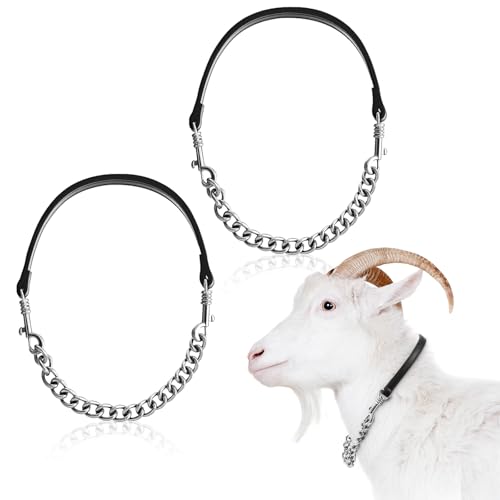 Misdary Ziegenhalsband, verstellbar, aus Eisen, 35,6 - 61 cm lang, für Schaf, Pferd, Hund, Kuh, Kalb, Bauernhof, Tierbedarf, Zubehör, Tierliebhaber, Geschenk, Schwarz, 2 Stück Misdary Ziegenhalsband, verstellbar, aus Eisen, 35,6 - 61 cm lang, für Schaf, Pferd, Hund, Kuh, Kalb, Bauernhof, Tierbedarf, Zubehör, Tierliebhaber, Geschenk, Schwarz, 2 Stück von Misdary