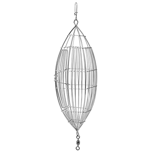 Fishing Bait Cage Stainless Steel Lure Cage Carp Fishing Trap Basket Feeder Holder for Shrimp Crab Fish Baits (XL) von Miskall