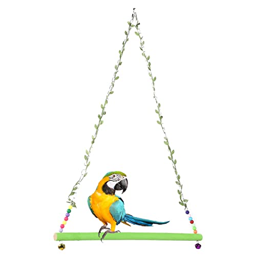 Hölzerner Hühnchenpapagei Großer Vogelschwung grünes Hang -Spielzeug künstliche Blattdekoration Haustier Spielen Hölzerner Hühnchenpapagei Großer Vogelschwung grünes Hang -Spielzeug künstliche Blattdekoration Haustier Spielen von Miskall