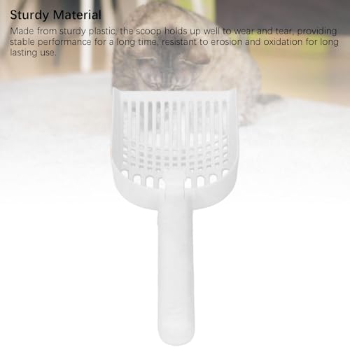 Miskall Katzenstreu Scoop, Electric Cat Müll -Schaufel, Starke vibrierende, leise Betrieb, Metallstreu -Schaufel mit tiefen Schaufel, tragbarer kabelloser Katzenstreu -Schaufel für Zuhause (White) von Miskall
