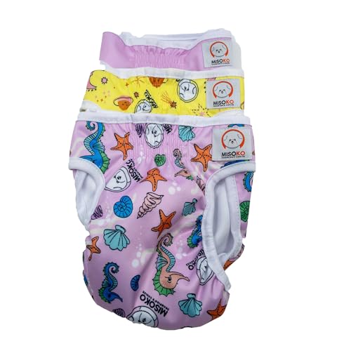 Misoko 3 Stück Wiederverwendbare Hundehosen, Fröhliches Design waschbare Hundewindeln, Hochsaugfähige, Auslaufsichere Hygienewickel, Perfekt für Welpentraining, Reisen & Zuhause, Fantasy, XXL Misoko 3 Stück Wiederverwendbare Hundehosen, Fröhliches Design waschbare Hundewindeln, Hochsaugfähige, Auslaufsichere Hygienewickel, Perfekt für Welpentraining, Reisen & Zuhause, Fantasy, XXL von Misoko&Co Champion's Choice