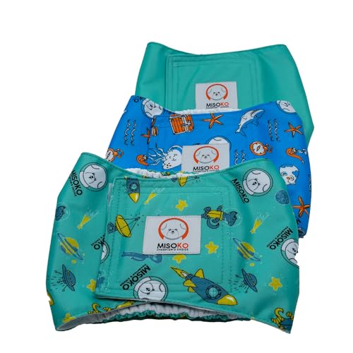 Misoko 3 Stück Wiederverwendbare Hundewindeln, Fröhliches Design, Waschbar, Hochsaugfähige, Auslaufsichere Hygienewickel für Welpentraining, Harninkontinenz, Reisen & Zuhause, Treasure, S Misoko 3 Stück Wiederverwendbare Hundewindeln, Fröhliches Design, Waschbar, Hochsaugfähige, Auslaufsichere Hygienewickel für Welpentraining, Harninkontinenz, Reisen & Zuhause, Treasure, S von Misoko&Co Champion's Choice