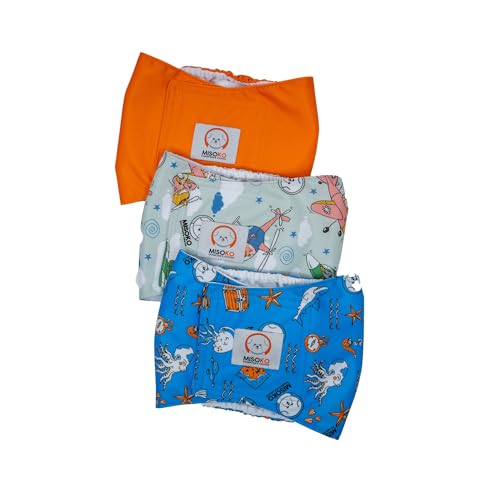 Misoko 3 Stück Wiederverwendbare Hundewindeln, Fröhliches Design, Waschbar, Hochsaugfähige, Auslaufsichere Hygienewickel für Welpentraining, Harninkontinenz, Reisen & Zuhause, Voyage, M Misoko 3 Stück Wiederverwendbare Hundewindeln, Fröhliches Design, Waschbar, Hochsaugfähige, Auslaufsichere Hygienewickel für Welpentraining, Harninkontinenz, Reisen & Zuhause, Voyage, M von Misoko&Co Champion's Choice