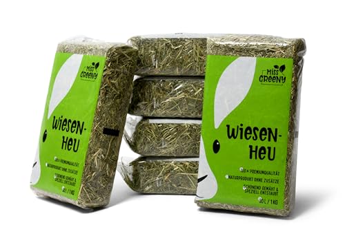 Miss Greeny - 6kg Hochwertiges Bergwiesenheu aus Deutschen Gründlandregionen - Verpackt in 1kg Beuteln von Miss Greeny