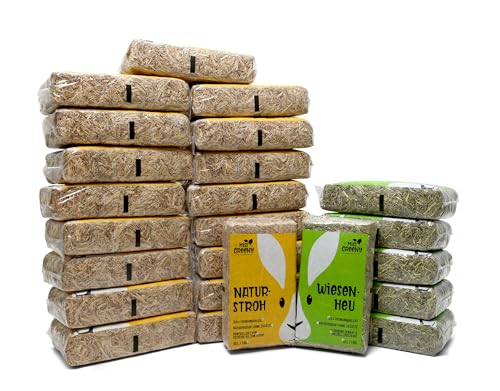 Miss Greeny - 6kg Wiesenheu und 18kg Natur-Stroh - in Handlichen 1kg Beuteln von Miss Greeny