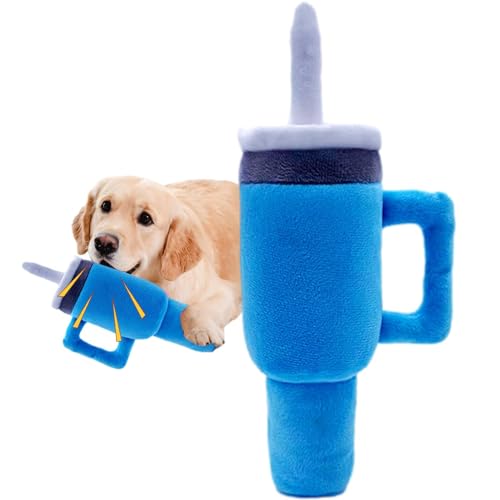 Hundebecher aus Plüsch, Becher Hundespielzeug mit Griff und Strohhalm, Kauen Sie Interaktives Hundespielzeug, Langlebiges Kauspielzeug aus Plüsch und Zahnen für Großer Mittlerer Hund Hundebecher aus Plüsch, Becher Hundespielzeug mit Griff und Strohhalm, Kauen Sie Interaktives Hundespielzeug, Langlebiges Kauspielzeug aus Plüsch und Zahnen für Großer Mittlerer Hund von Missmisq