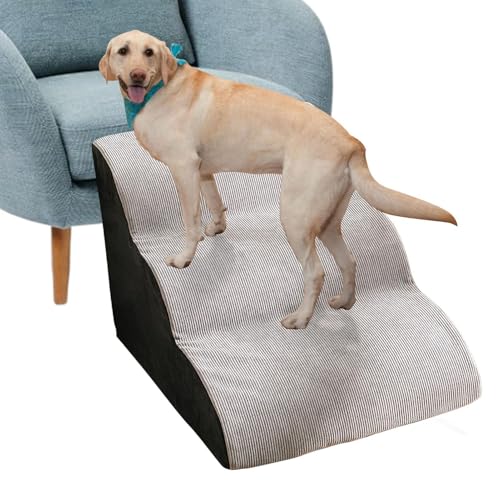 Hundetreppe 3-Stufen Haustiertreppe Waschbar Hundetreppe Für Sofa Bett Tragbar Hunderampe Für Hunde Und Katzen rutschfeste Haustierrampe Hochwertige Haustiertreppe Mit Waschbar Bezug von Missmisq