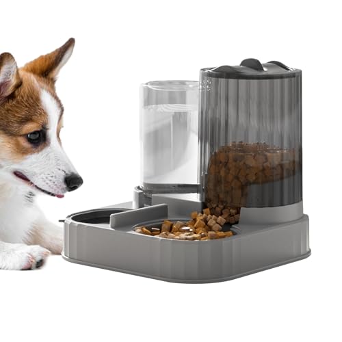 Missmisq Automatischer Katzenfutterautomat - 2 In 1 Haustiernapf,Automatischer Futterautomat Für Katzen Trockenfutter Wasserspender - Für Welpe Kätzchen Tiere Innen Außen Haus Balkon von Missmisq