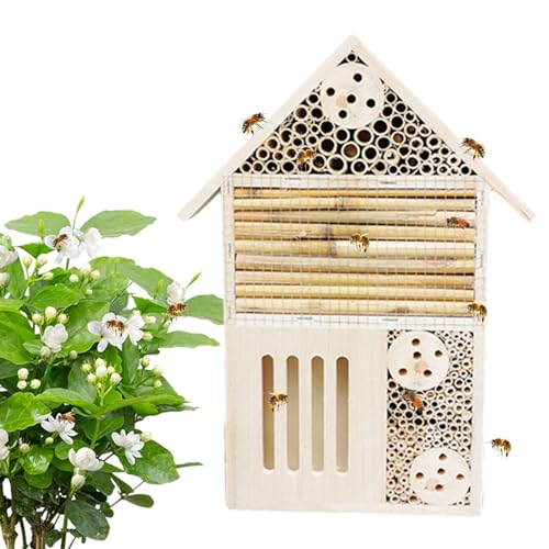 Missmisq Bienenhaus aus, Gartenbienenhaus | Naturholz-Maurerbienenkasten und Schmetterlingshotel | Bees Wild Pollinator Hotel, Outdoor Garden Bee Hotel, stilvolle und robuste Gartendekoration für Missmisq Bienenhaus aus, Gartenbienenhaus | Naturholz-Maurerbienenkasten und Schmetterlingshotel | Bees Wild Pollinator Hotel, Outdoor Garden Bee Hotel, stilvolle und robuste Gartendekoration für von Missmisq