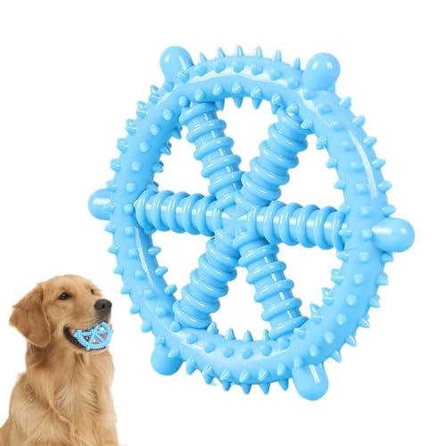 Missmisq Hundespielzeug für Aggressive Kauer, Kauspielzeug für Welpen - Kauspielzeug für Hundezahnbürsten,Unzerstörbares Quietschspielzeug für Hunde, rutschfest, interaktiv, bunt, niedliche Beißringe von Missmisq