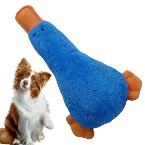Missmisq Kauspielzeug für Hunde, Ente, ausgestopftes Enten-Plüsch-Hundespielzeug | Gefüllte Haustierspielzeug-Ente, interaktive Geschenke | Sicheres Kauspielzeug, weiches Hundespielzeug für Training, von Missmisq