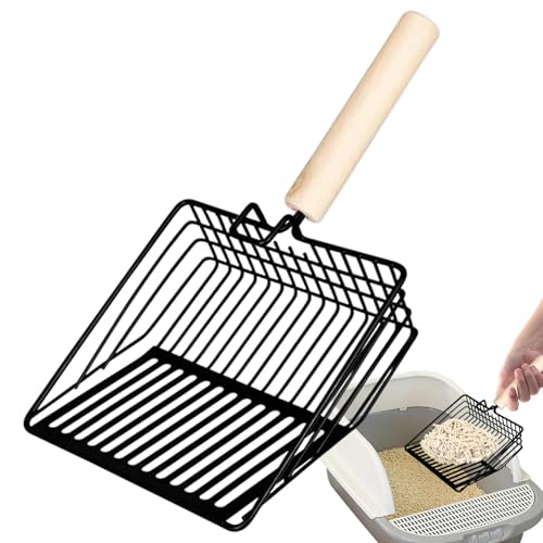 Missmisq Schaufel für kleine Haustiere, Kitten Pooper Lifter,Tragbarer Katzenkotheber mit langem Griff | Abriebfeste und langlebige Kätzchen-Metallschaufel, ergonomisch für die Katzentoilette von Missmisq