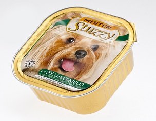 Stuzzy, Nassfutter für Erwachsene Hunde mit Huhn und Kaninchen, Pastete und Fleisch in Stücken (18 Schalen à 300 g) von Mister Stuzzy Dog