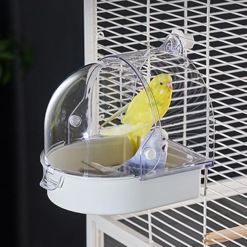 Vogeltränke zum Aufhängen, 3 in 1 Multifunktions-Vogeltränke / Schale / Haus, Vogelkäfig-Zubehör, geeignet für kleine bis mittelgroße Vögel, wie Lovebirds, Finken, Sittiche, Mannikin von Misyue