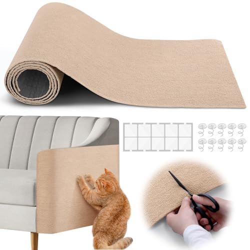 Mittimiya Selbstklebend Kratzmatte Katze Mit 10 Nägeln, 10 doppelseitigen Nanostickern, DIY Kratzbrett Katze, Kratzschutz Sofa Katze, Kratzbrett Katzen kratzschutz, Katzenkratzmatte (Khaki, 200x40cm) Mittimiya Selbstklebend Kratzmatte Katze Mit 10 Nägeln, 10 doppelseitigen Nanostickern, DIY Kratzbrett Katze, Kratzschutz Sofa Katze, Kratzbrett Katzen kratzschutz, Katzenkratzmatte (Khaki, 200x40cm) von Mittimiya