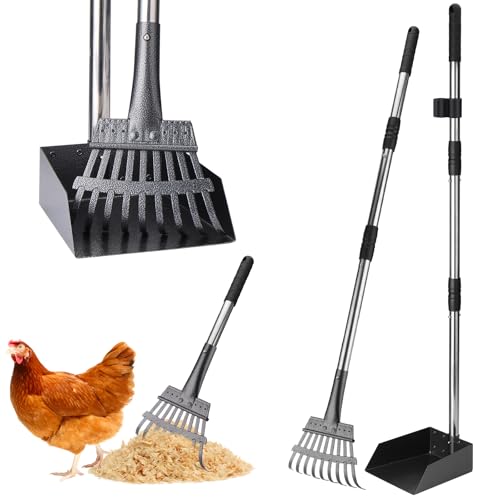 Mity Rain Hühnerstall Zubehör, 2-in-1 Ergonomische Hühnerschaufel zum Reinigen und Sieben, Verstellbarer Kotrechen mit platzsparender Ablage und Rechen, Backyard Coops Supplies Mity Rain Hühnerstall Zubehör, 2-in-1 Ergonomische Hühnerschaufel zum Reinigen und Sieben, Verstellbarer Kotrechen mit platzsparender Ablage und Rechen, Backyard Coops Supplies von Mity rain