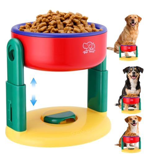 Mity rain Erhöhte Hundenäpfe für kleine und mittelgroße Hunde, höhenverstellbarer Hunde-Futterspender (15 - 17,8 cm), rutschfester Futternapf mit Saugnapf-Boden, erhöhte Näpfe für Futter und Wasser von Mity rain