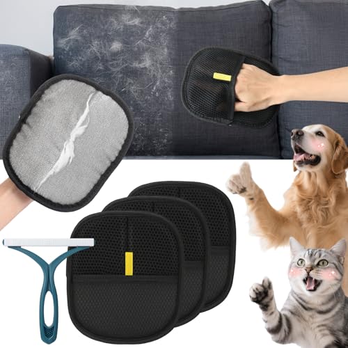 Tierhaarentfernungshandschuhe mit doppelseitigem Haarentferner-Werkzeug, wiederverwendbare Handschuhe für Katzen und Hunde, elektrostatische Handschuhe, Tierhaarhandschuh für Couch, Teppich, Möbel Tierhaarentfernungshandschuhe mit doppelseitigem Haarentferner-Werkzeug, wiederverwendbare Handschuhe für Katzen und Hunde, elektrostatische Handschuhe, Tierhaarhandschuh für Couch, Teppich, Möbel von Mity rain