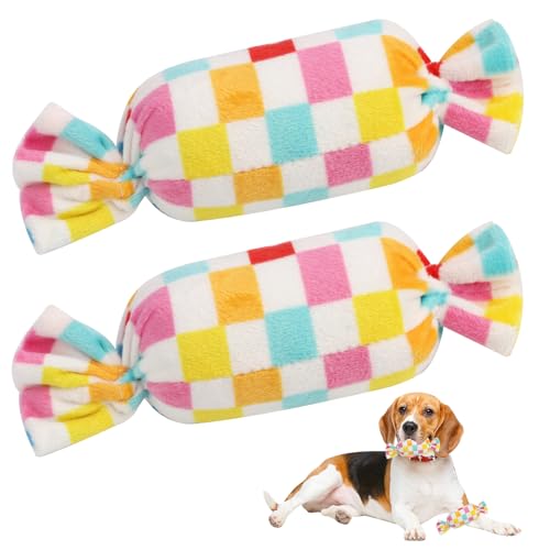 Miunpri 2pcs Hundespielzeug für Hunde, Plüsch Regenbogen Süßigkeiten Spielzeug Bissfest Zahnen Interaktiv Verspielt Hundespielzeug für Welpen mittlerer und großer Rassen Miunpri 2pcs Hundespielzeug für Hunde, Plüsch Regenbogen Süßigkeiten Spielzeug Bissfest Zahnen Interaktiv Verspielt Hundespielzeug für Welpen mittlerer und großer Rassen von Miunpri