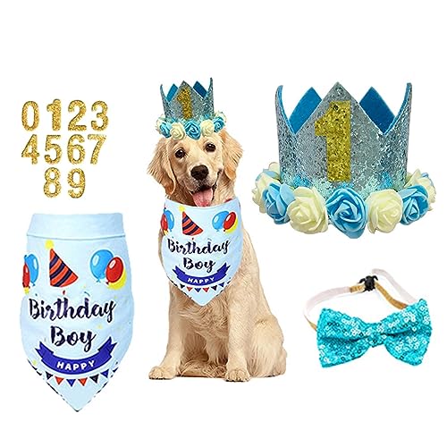 Mivanta Chat Dog Wiederverwendbare Geburtstagsdekorationen Zahl ut Partyzubehör ume Happy(Blau) von Mivanta