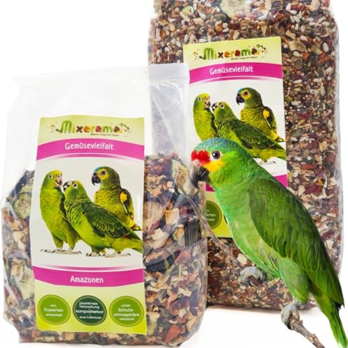 Mixerama Amazonen Gemüsevielfalt - natürliches Futter für Papageien - bestes Papageienfutter für deinen Amazonenpapagei Größe 1 kg von Mixerama