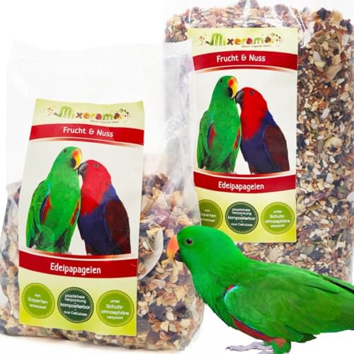 Mixerama Edelpapageien Frucht & Nuss - natürliches Futter für Papageien - bestes Papageienfutter für den Edelpapagei mit Nüssen Größe 1 kg von Mixerama
