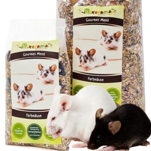 Mixerama Farbmäuse Gourmet Menü - artgerechtes Mäusefutter für Farbmäuse, Rennmäuse und Mäuse ohne Pellets, Zucker und Zusatzstoffe von Mixerama