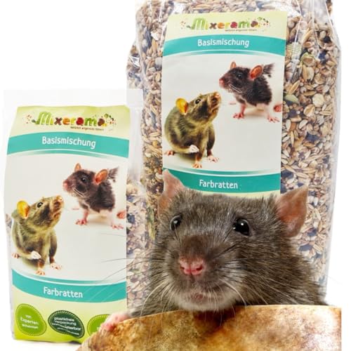 Mixerama Farbratten Basismischung - artgerechtes natürliches Rattenfutter ohne Pellets - Alleinfutter von Mixerama