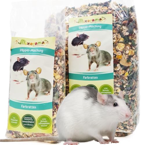 Mixerama Farbratten Päppel-Mischungsenegal - artgerechtes natürliches Rattenfutter ohne Pellets - Alleinfutter Größe 500 g von Mixerama