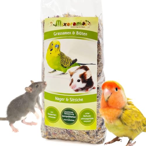 Mixerama Grassamen & Blüten - Ergänzung zum Futter für Ratten Mäuse Zwerghamster und Sittiche von Mixerama