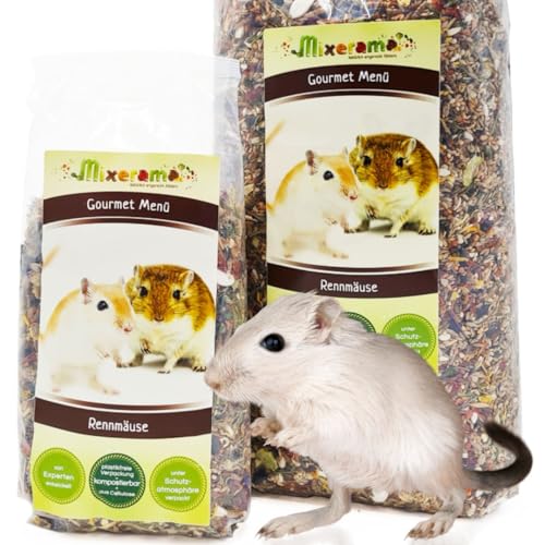 Mixerama Rennmäuse Gourmet Menü - artgerechtes Mäusefutter für die Rennmaus Gerbil ohne Pellets Kleintierfutter Alleinfutter Größe 2,5 kg von Mixerama