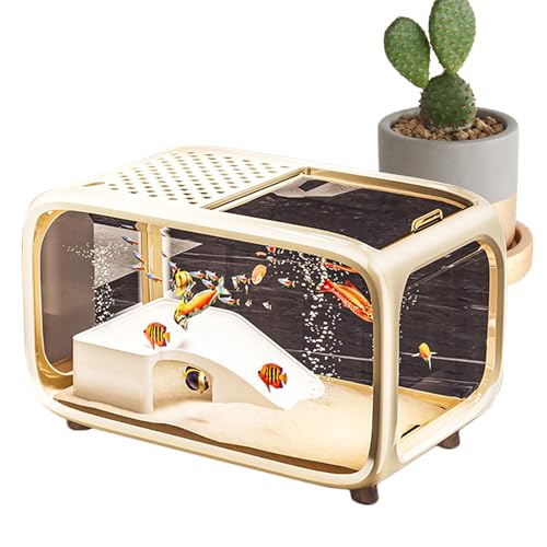 Mixnexorad Aquarium für Fische | Desktop Fischglas Schildkrötenbecken mit Kletterdekoration - Klarer Acrylbehälter Lebensraum Für Schildkröten Schnecken Betta Wasserpflanzen Mixnexorad Aquarium für Fische | Desktop Fischglas Schildkrötenbecken mit Kletterdekoration - Klarer Acrylbehälter Lebensraum Für Schildkröten Schnecken Betta Wasserpflanzen von Mixnexorad