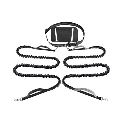 Mixnexorad Hundeleine Mit Reflektierendem Seil - Laufleine Mit Praktischer Hüfttasche,Verstellbare Sicherheitsleine Für Camping Wandern Joggen Radfahren von Mixnexorad