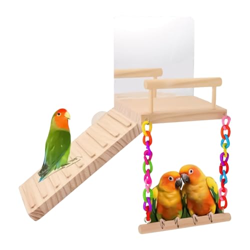 Mixnexorad Vogel Schaukel Sitzstange | Holz Sittich Stangen Mit Kletterleiter - Kauspielzeug Und Käfigzubehör Für Liebesvögel Sittiche Wellensittiche Aras Mixnexorad Vogel Schaukel Sitzstange | Holz Sittich Stangen Mit Kletterleiter - Kauspielzeug Und Käfigzubehör Für Liebesvögel Sittiche Wellensittiche Aras von Mixnexorad