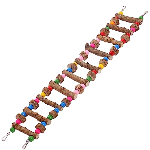 10 Stufen Schaukelbrücke, Flexibles Hamster-Kletter-Kauspielzeug, Papageienleiter, stabil von Mixoro