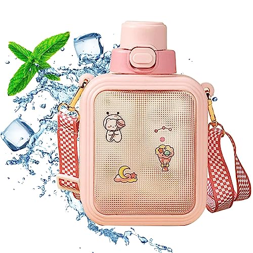 Mixoro 750 ml GIM mit Strav Led Shul Tsartun Stitzker Juice Chute Schuare Shater Flasche(Rosa) von Mixoro