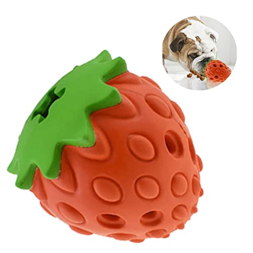 Mixoro Interaktiver Ball-Erdbeer-Leckerli-Spender, Kaninchen-Chat-Wörter, Feder-Poopy-Hundespielzeug von Mixoro