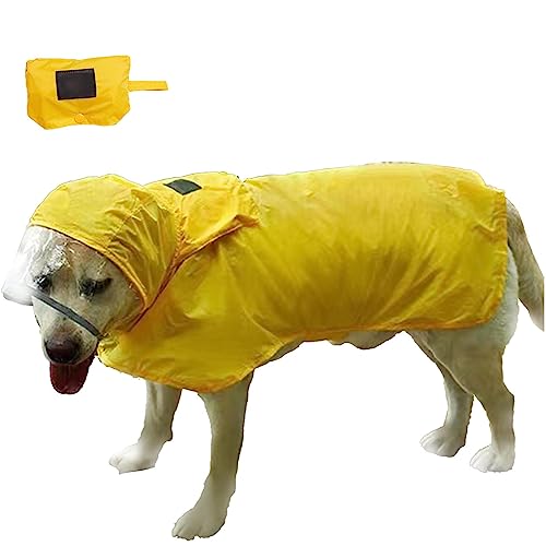Mixoro Portale Reflektierender Streifen mit em Hunde-Regenmantel, Outdoor-Haustier-Poncho(L) von Mixoro