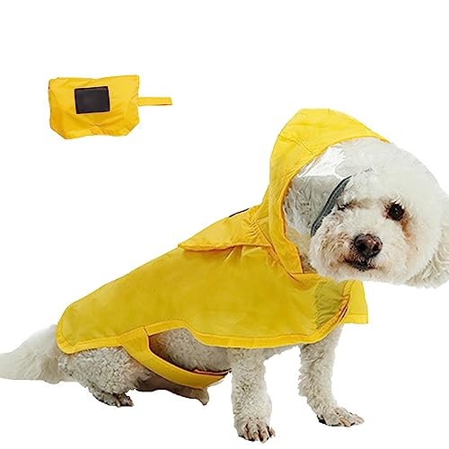 Mixoro Portale Reflektierender Streifen mit em Hunde-Regenmantel, Outdoor-Haustier-Poncho(M) von Mixoro