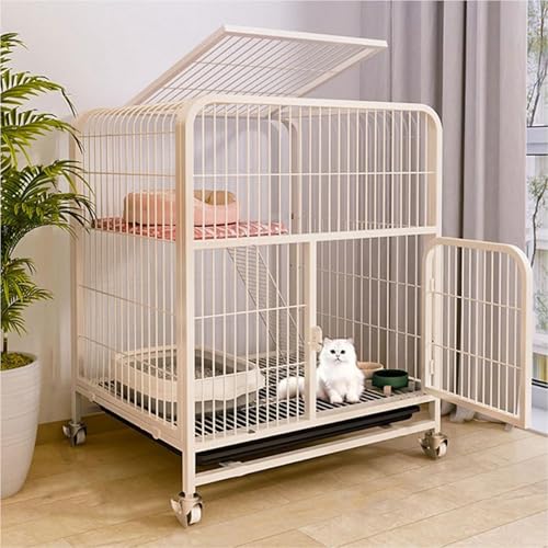 Katzenhütte, Katzenbett, Kleine Katzenbetten, Mit Tablett, Zusammenklappbare Katzenbetten Aus Metall, Für Wohnungskatzen,Weiß,60 * 45 * 66cm Katzenhütte, Katzenbett, Kleine Katzenbetten, Mit Tablett, Zusammenklappbare Katzenbetten Aus Metall, Für Wohnungskatzen,Weiß,60 * 45 * 66cm von Mixtric