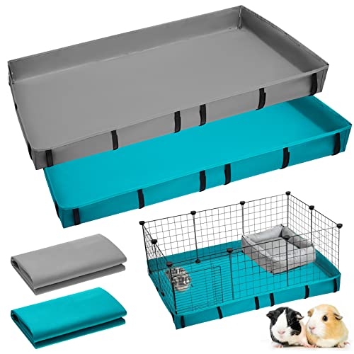 Mixweer 2 Stück 120 x 61 cm Meerschweinchenkäfig Liner Wasserdicht Meerschweinchen Käfig Tarp Bottom Waschbar Meerschweinchen Bettwäsche Waschbar Liner Base für Hamster Kaninchen Chinchillas Frettchen von Mixweer