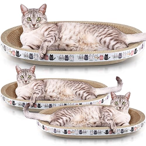 Mixweer 3 Stück Wellpappe Katzenkratzer 2-in-1 ovale Katzenkratzunterlage Katzenkratzbett Katzenliege Kratzbrett Couch Schüssel Nest für Möbel Schutz Indoor Katzen Kratzkralle Mixweer 3 Stück Wellpappe Katzenkratzer 2-in-1 ovale Katzenkratzunterlage Katzenkratzbett Katzenliege Kratzbrett Couch Schüssel Nest für Möbel Schutz Indoor Katzen Kratzkralle von Mixweer