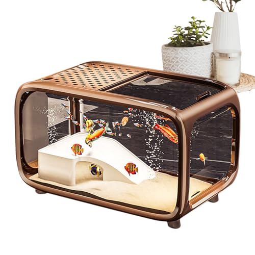 Miyanvuo Aquarium für Fische,Landschaftliches Fischbecken Mit Kletterdekoration | Klarer Acryl Landschaftsbehälter Mit Fütterungsöffnung Für Fische Schildkröten Wassertiere Miyanvuo Aquarium für Fische,Landschaftliches Fischbecken Mit Kletterdekoration | Klarer Acryl Landschaftsbehälter Mit Fütterungsöffnung Für Fische Schildkröten Wassertiere von Miyanvuo