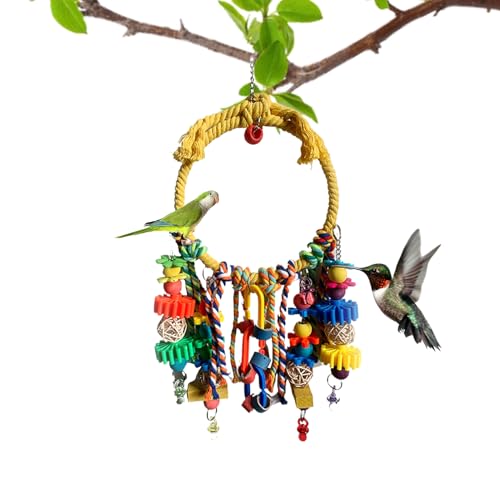 Miyanvuo Bird Swing,Ring-Schaukel Vogelspielzeug Für Wellensittiche - Baumwollseil Haustierbedarf Interaktives Spielzeug für Nymphensittich Kanarienvogel Zeisig Klettern und Beschäftigung von Miyanvuo